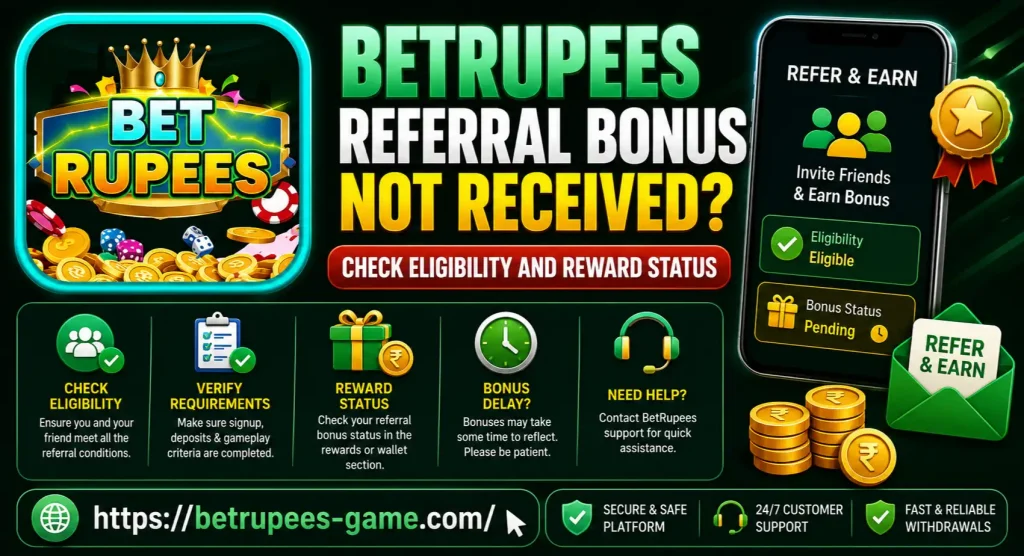 BetRupees Referral Bonus Not Received
